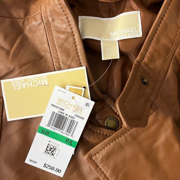 MICHAEL Michael Kors Lamb Leather jacket brown gold - PL - Picture 10 of 11